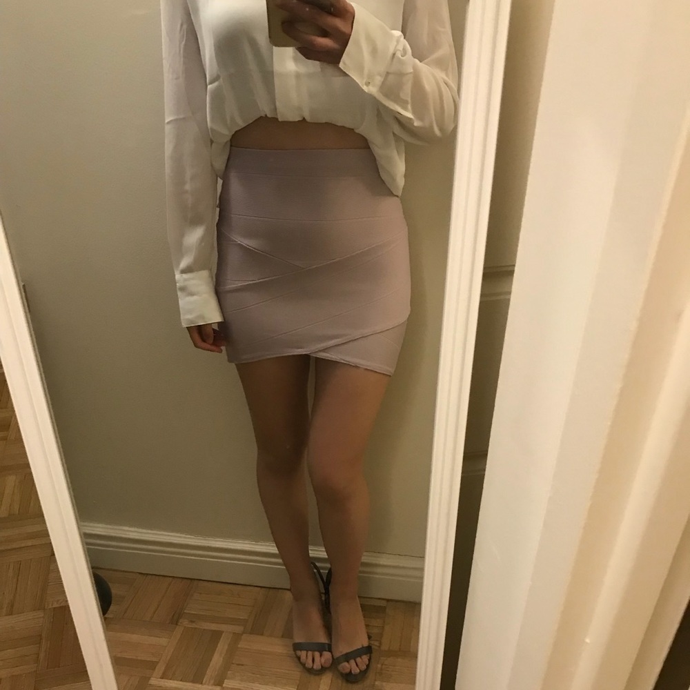 Misguided Lilac Pencil Mini Skirt